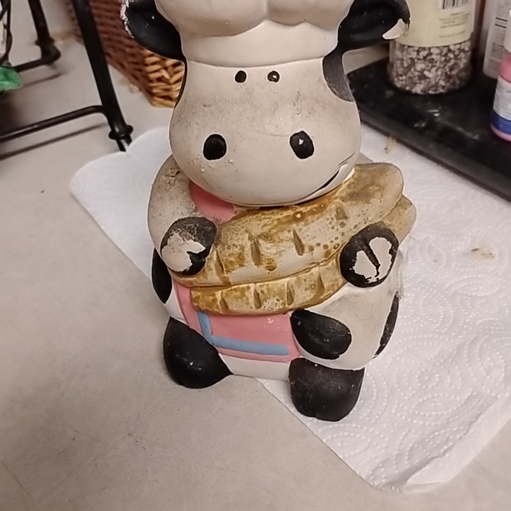 VINTAGE Charming Cow Chef Cookie Jar/+ 1 MORE VINTAGE ITEM